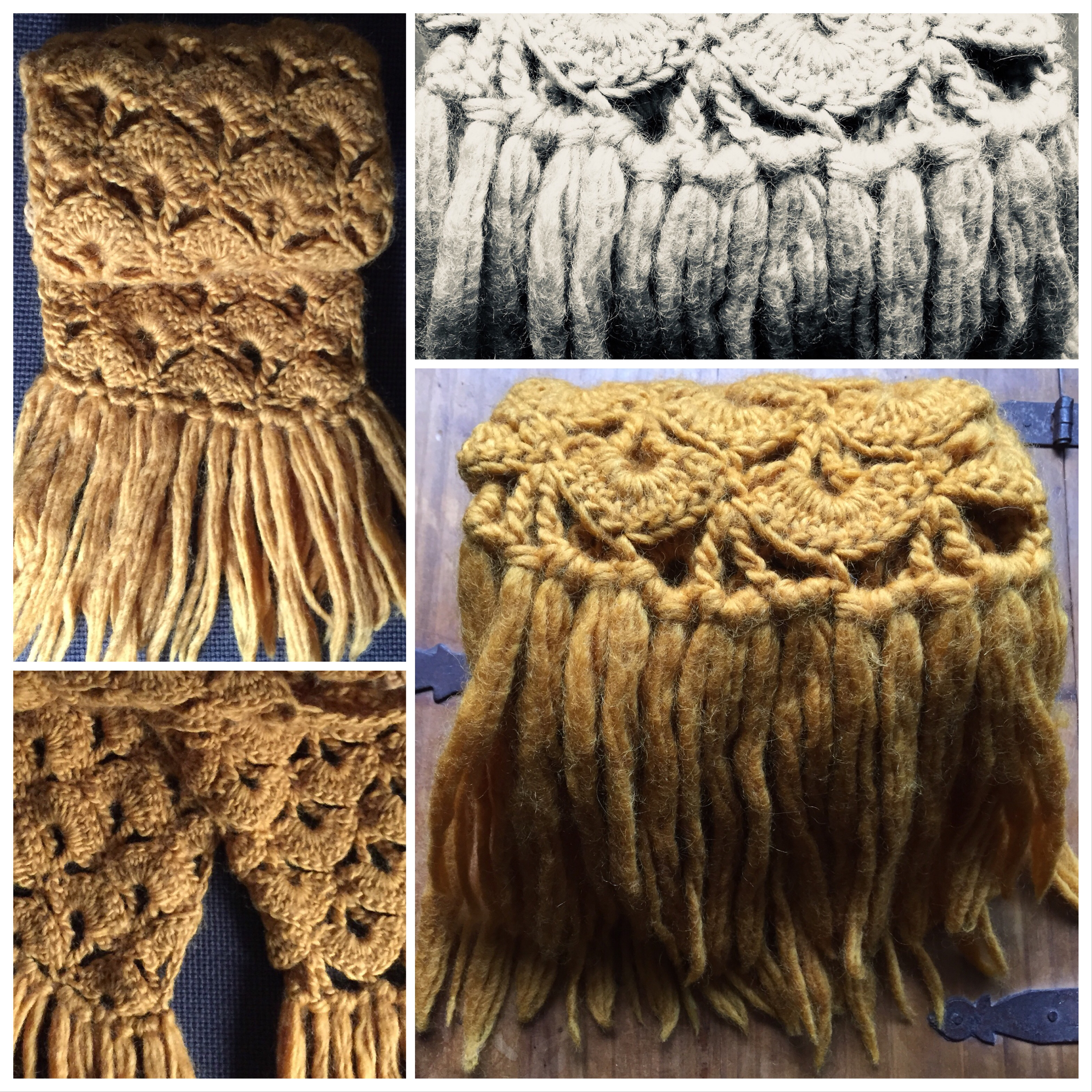 des eventails jaunes aus Schurwolle